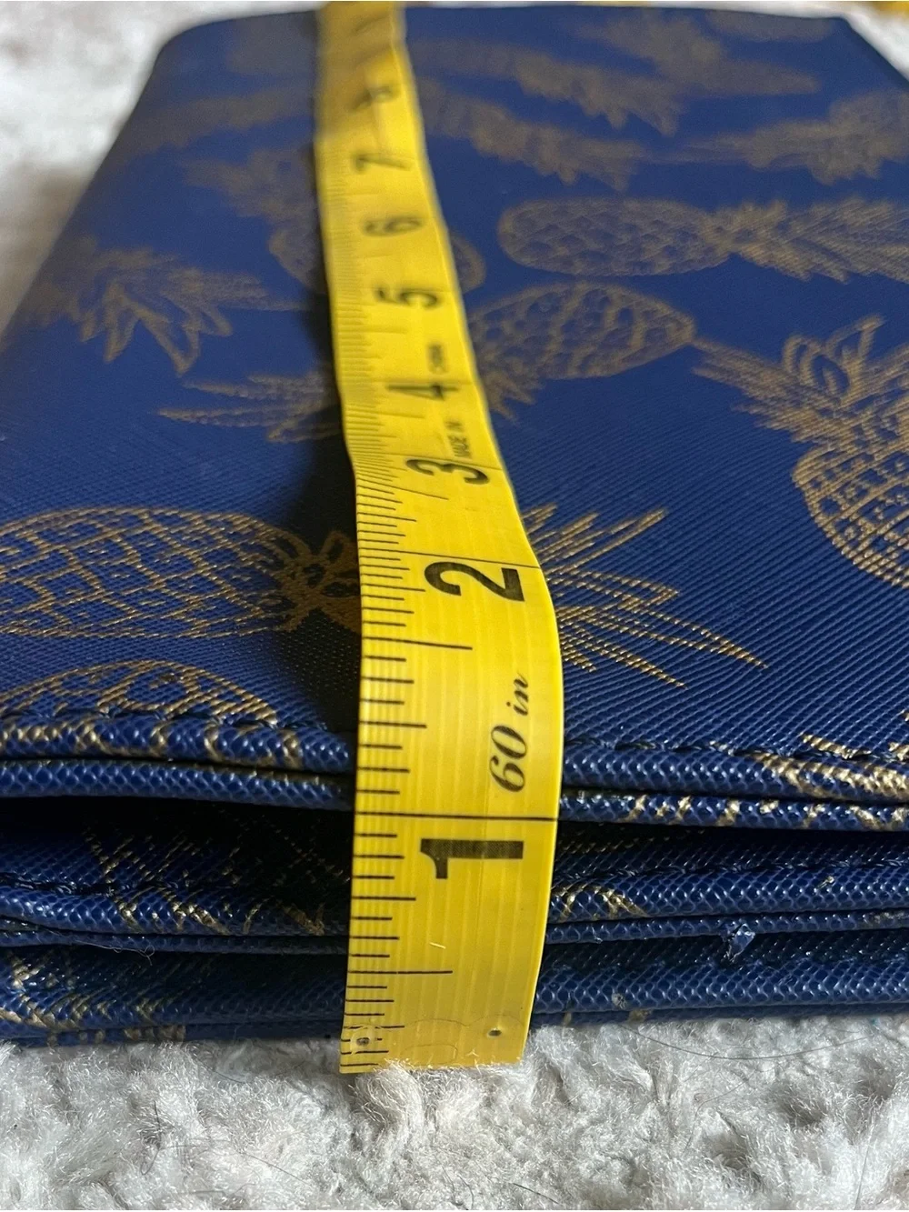 Deux Lux Navy with Gold Foil Pineapple Clutch